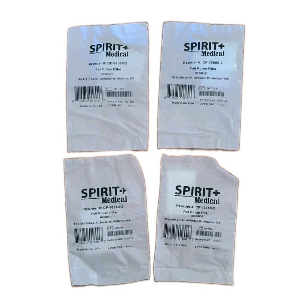 4 Packs w/ 2 each Felt Pollen Filter ResMed S9/S10 CF-36850-2 by Spirit Medical